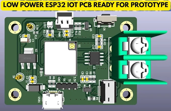 design low power esp32 iot pcb ready for prototype and manufacturing
