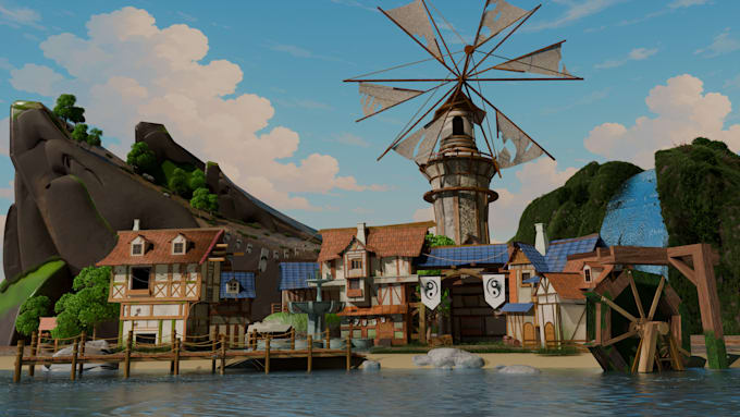 create environment and props in blender
