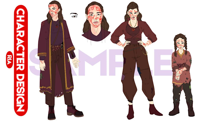 draw custom anime manga character design sheet graphics novel comic illustration