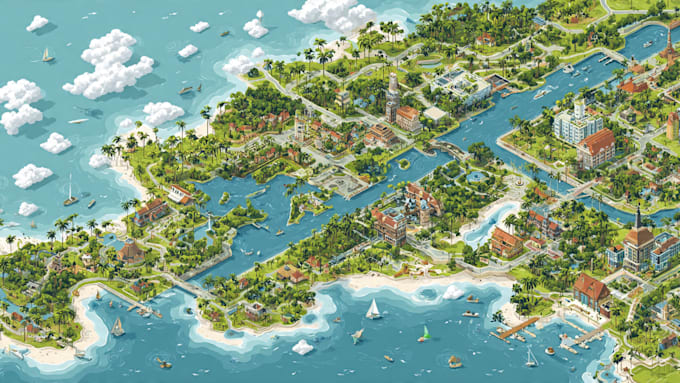 draw custom travel illustrated vector map design