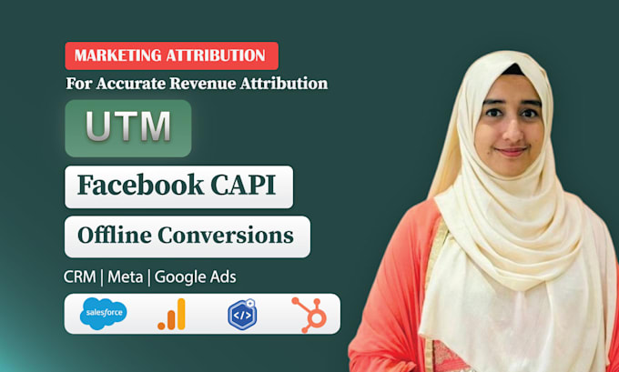 set up utm tracking, facebook capi, offline conversions and CRM revenue tracking