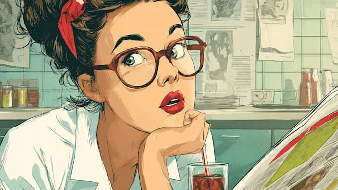 create authentic retro comic illustration