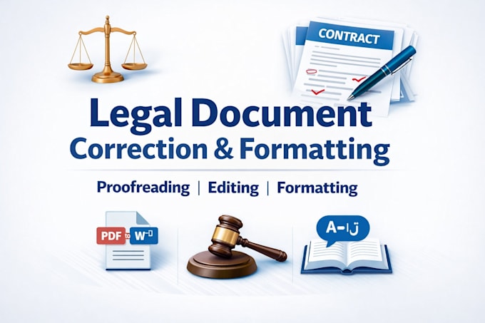 professional legal document editing, proofreading