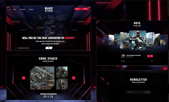 design and develop crypto esport website, gaming website and tournament website