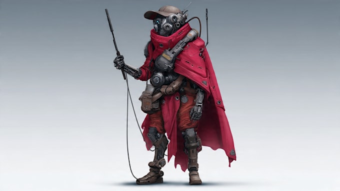 a sci fi character illustration or sci fi character