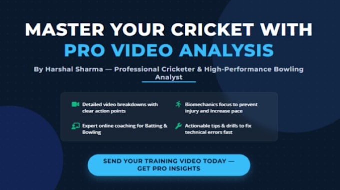 provide expert online cricket coaching and video analysis of your videos