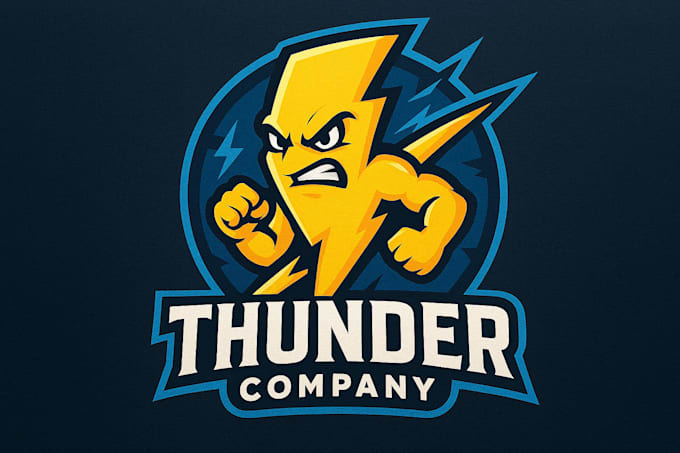 create your creative thunder mascot logo within 12 hours