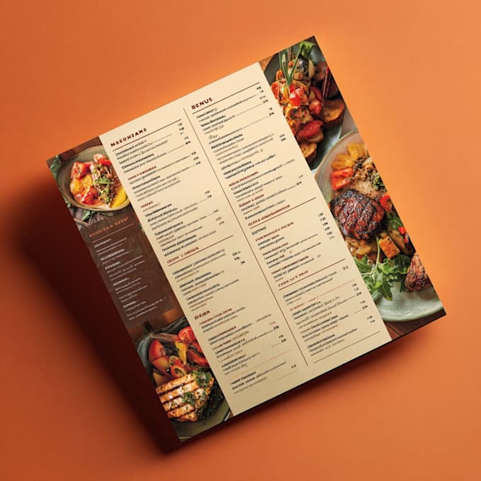 creat a amazing editable food restaurant menu
