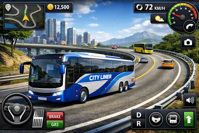 create 3d bus simulator game for mobile in 1 dollar