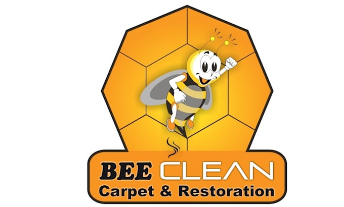 design mascot bee clean carpet restoration logo