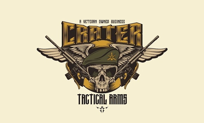 design captivating crater tactical arms logo