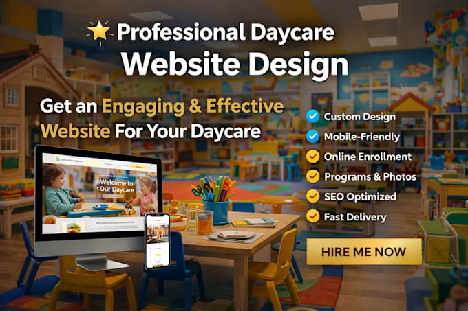 design kindergarten, preschool, childcare, daycare website