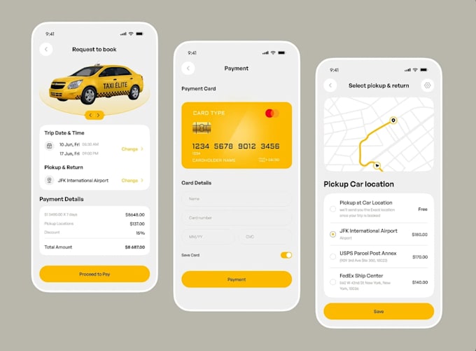 develop a taxi booking app, uber clone, car rental, rideshare functional app