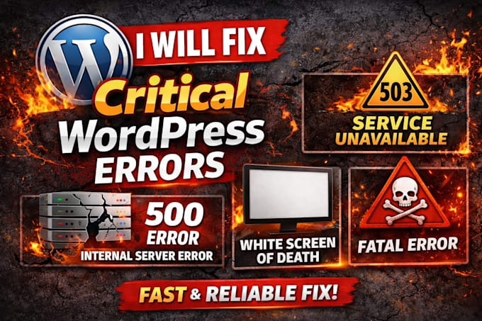 fix wordpress 500, 503, fatal error and white screen