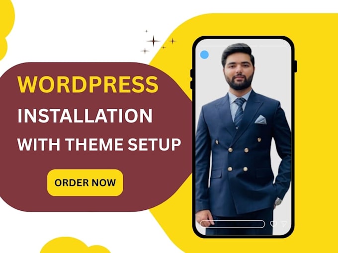 wordpress installation with theme setup, wordpress theme, wp