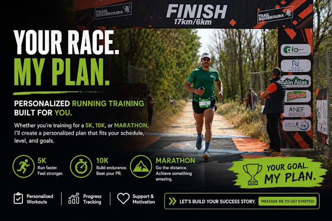 create a personalized running training plan for 5k, 10k, or marathon