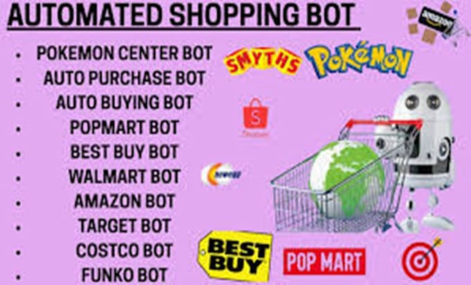 do checkout bot, pop mart bot, auto buying bot, pokemon card bot, purchase bot