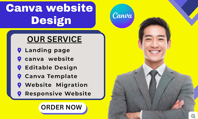 create canva website design canva landing page canva template design mockup