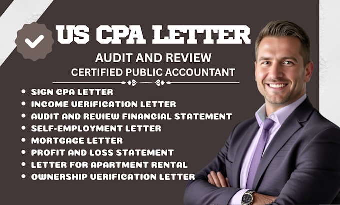prepare us CPA letter comfort letter income verification self employment letter