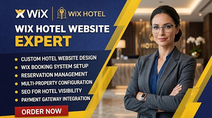 design modern wix hotel website, edit hotel website, and revamp hotel website