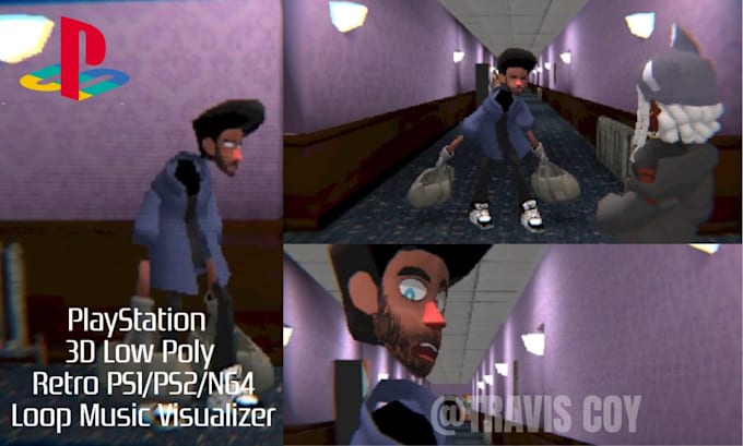 create retro ps1 n64 style 3d lowpoly charcter for indie game