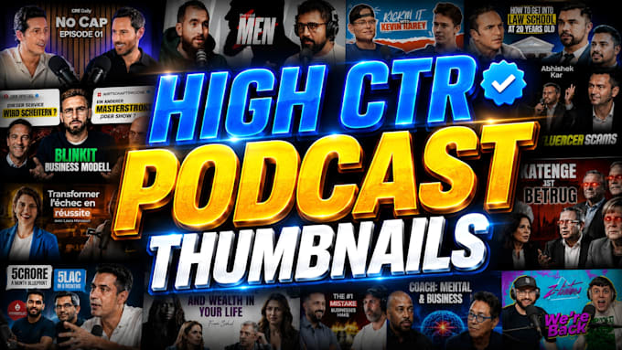 design professional youtube podcast thumbnails