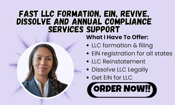 fast llc formation, ein, revive, dissolve and annual compliance services support