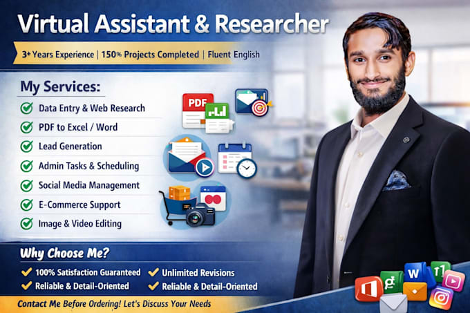 handle all tasks as an office administrative virtual assistant