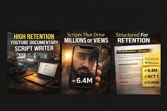 write a high retention youtube documentary script