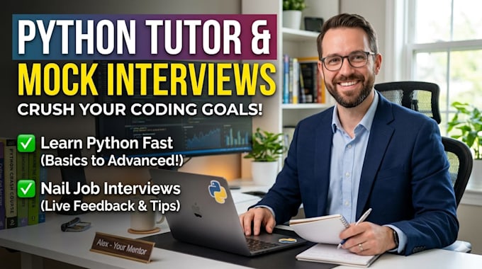 be your python tutor and help you crack your tech interview with mock sessions