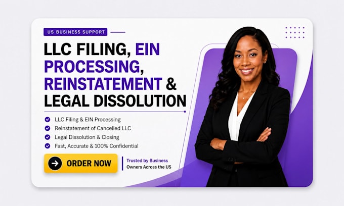do llc filing, ein processing, reinstatement, legal dissolution compliance help