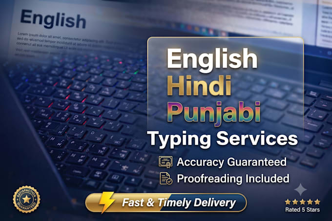 english, punjabi and hindi typing and document formatting