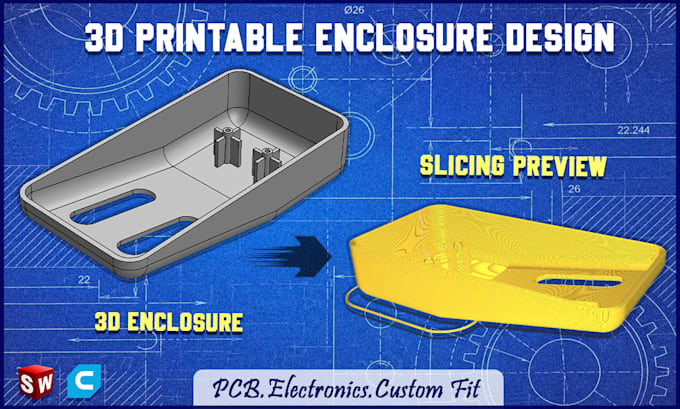 design 3d printable enclosure for pcb electronics and devices