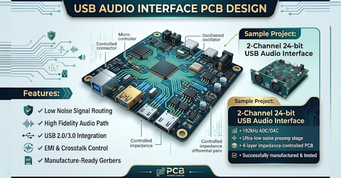 design usb audio interface pcb layout for low noise high fidelity hardware
