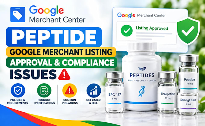 list peptide products on google merchant center and approve error fix