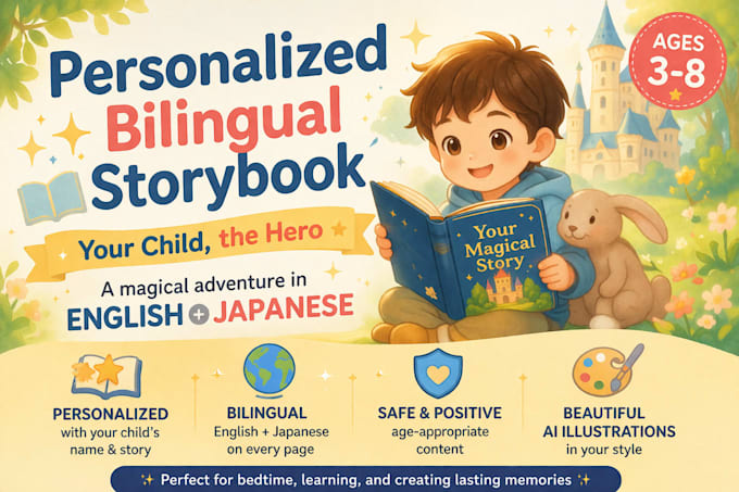 create a custom ai storybook that helps your child learn english and japanese