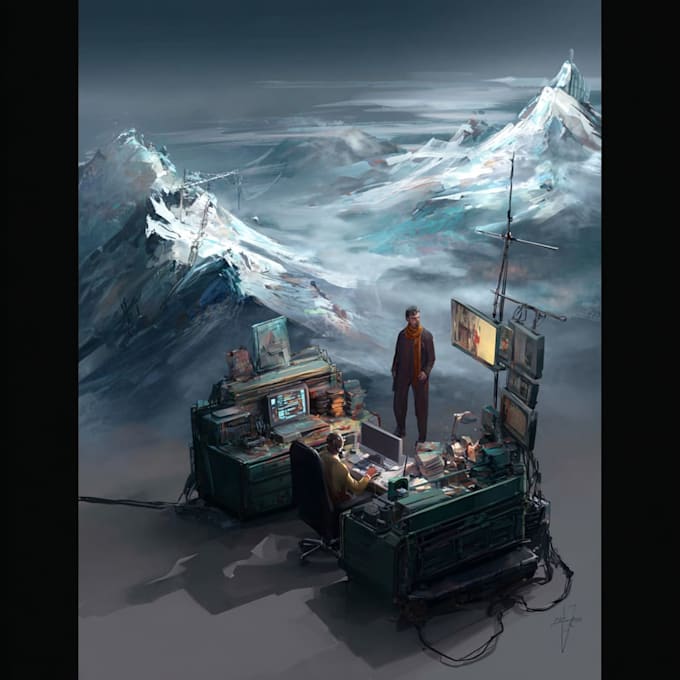 illustrate environments, landscapes, board game, concept art