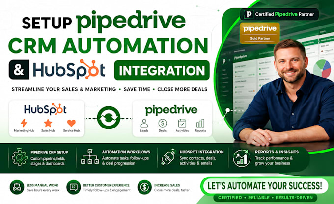 setup pipedrive crm automation and hubspot integration