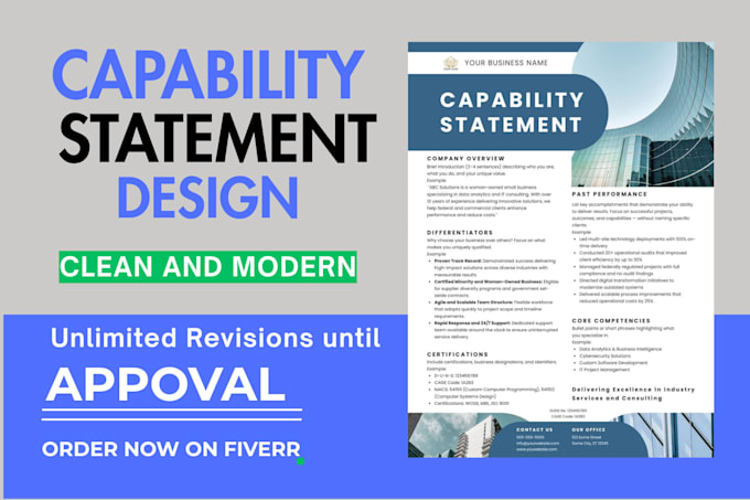 Design a professional, creative and winning capability statement by ...