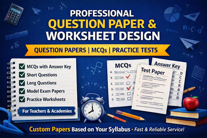 create professional question papers, mcqs, and practice worksheets