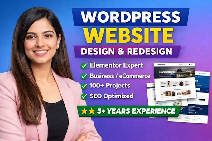 do website development, redesign website, business website, elementor expert