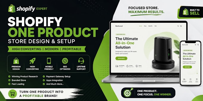 design high converting shopify one product store