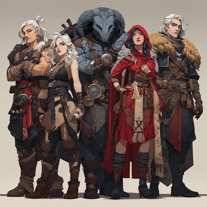 make dnd group party dnd character art, dnd party