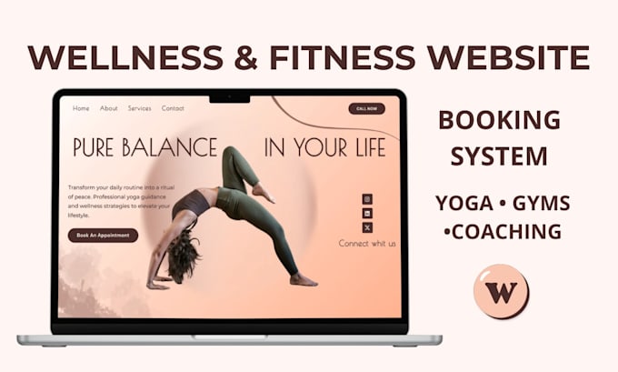 design a boutique yoga and wellness website with booking