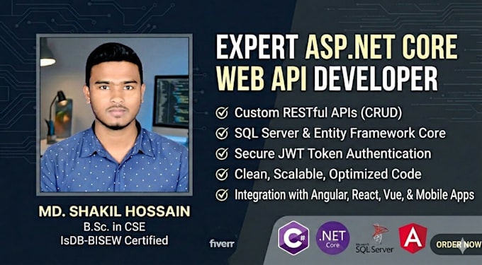 build secure asp net core web API and sql server database
