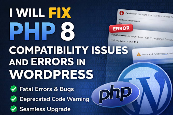 fix PHP 8 compatibility issues and errors in wordpress