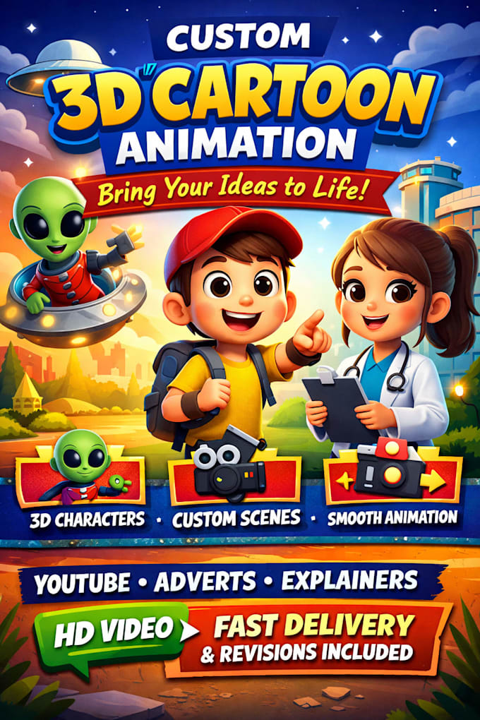 do 3d cartoon animation video 3d character cartoon animation