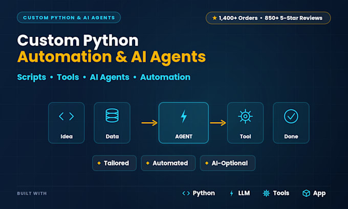 build custom python automation, ai agents, and tools