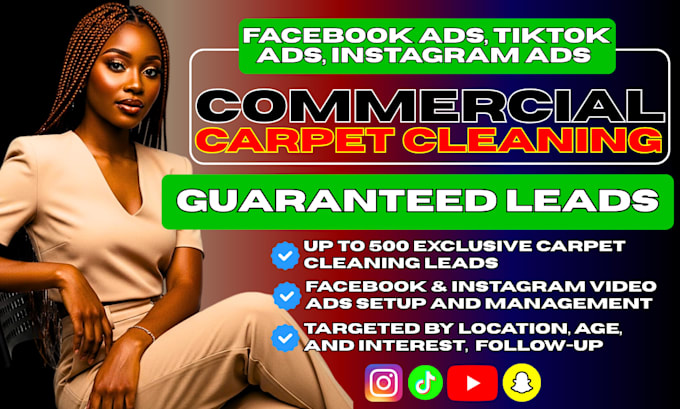 Setup commercial carpet cleaning leads tiktok, instagram, facebook ads ...