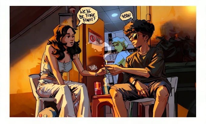 draw custom comic book illustration, graphic novel and comic art